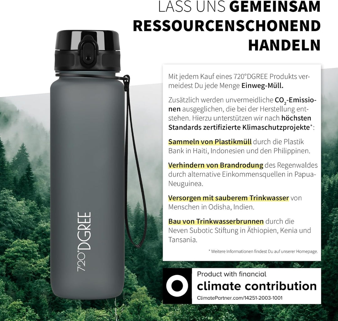 720°DGREE Trinkflasche “uberBottle“ +Sieb - 350ml, 500ml, 650ml, 1000ml, 1,5l, 2l - BPA-Frei - Wasse