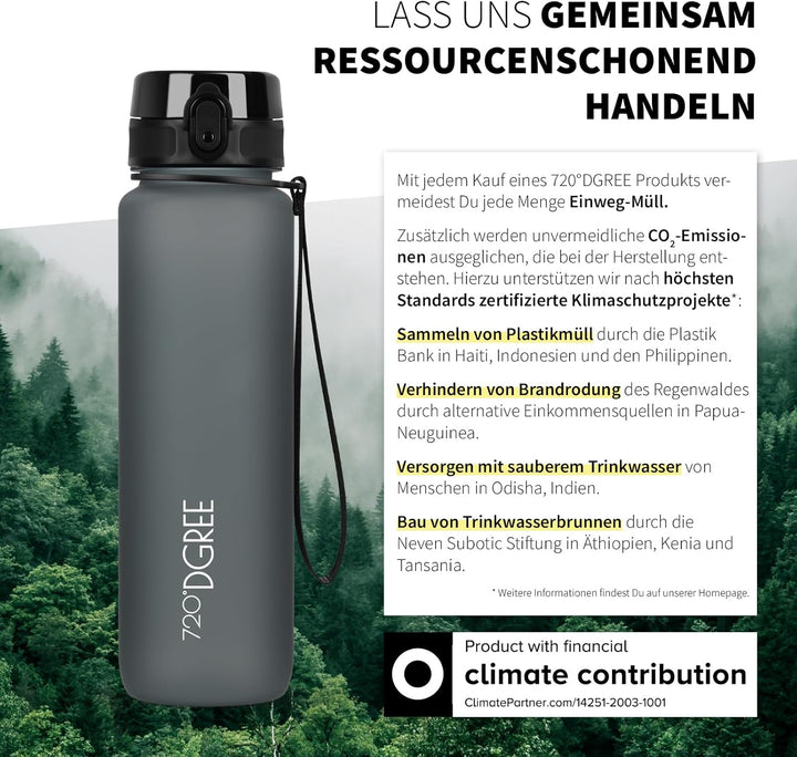 720°DGREE Trinkflasche “uberBottle“ +Sieb - 350ml, 500ml, 650ml, 1000ml, 1,5l, 2l - BPA-Frei - Wasse