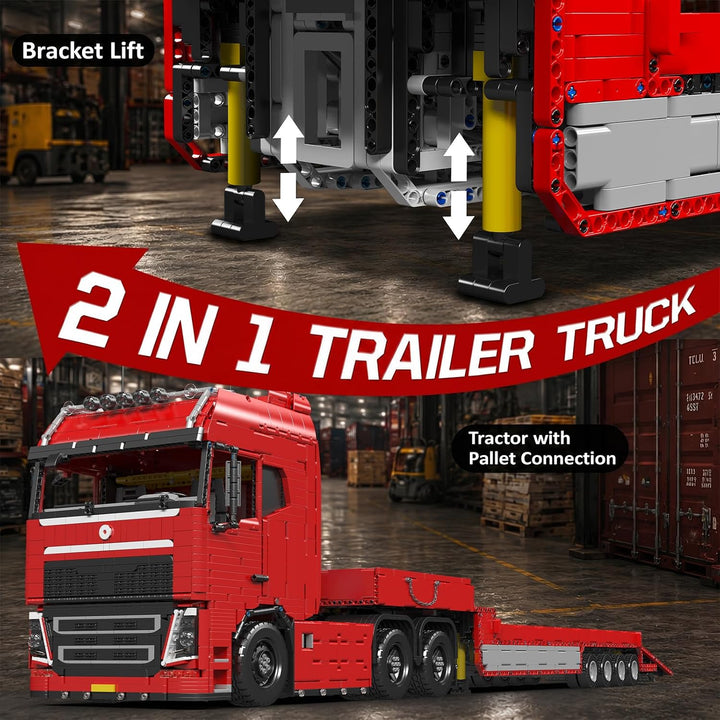 Mould King 19015T Technik Anhänger für LKW Modell Pneumatischer Palettenwagen Bausteine, 3399 Teile