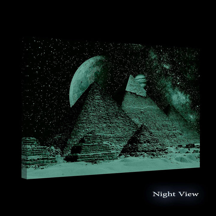 Startonight Bilder Ägyptische Fantasie über Pyramiden - Leinwandbilder Moderne Kunst - Abstrakte Wan