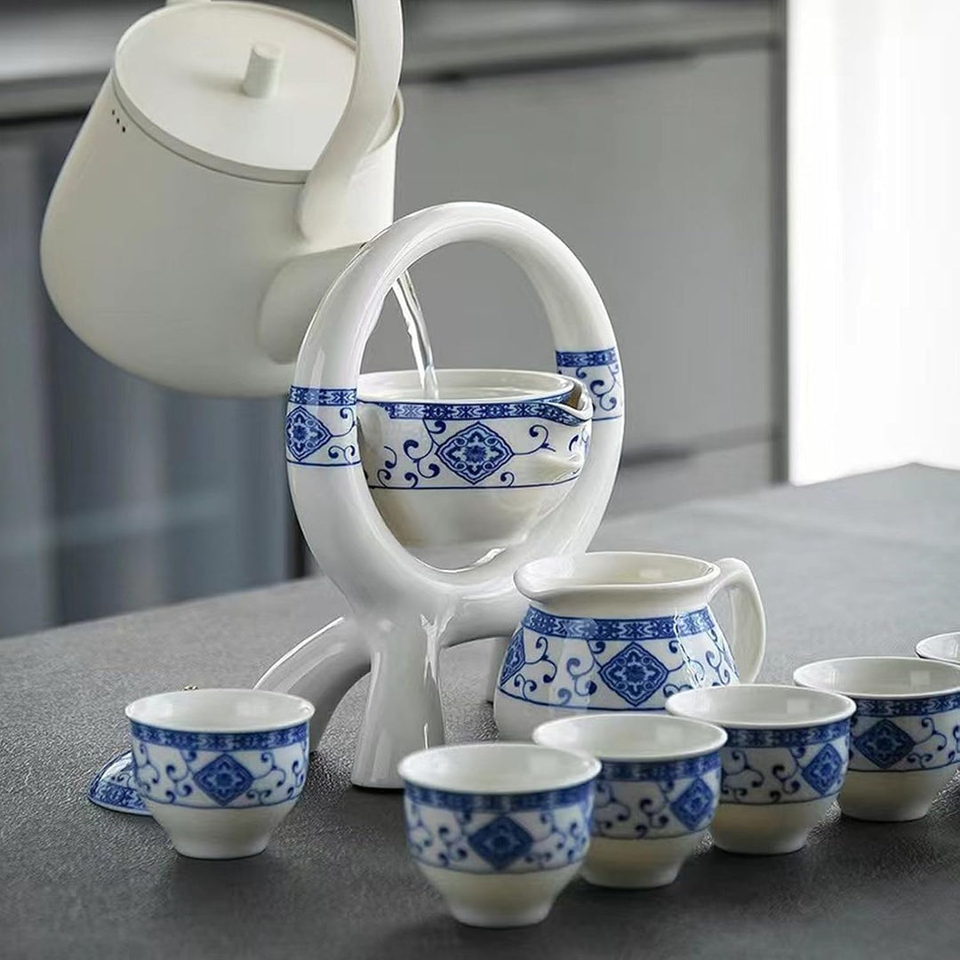 Hochwertige Chinesische Tee-Set-Geschenkbox, Rotierendes Kung Fu Tee-Set, Reines Handfeuern, Mit Rot
