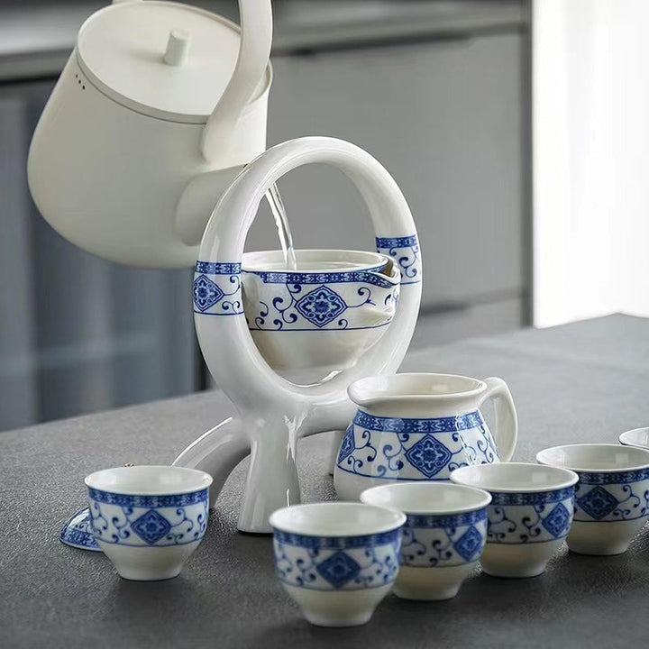 Hochwertige Chinesische Tee-Set-Geschenkbox, Rotierendes Kung Fu Tee-Set, Reines Handfeuern, Mit Rot