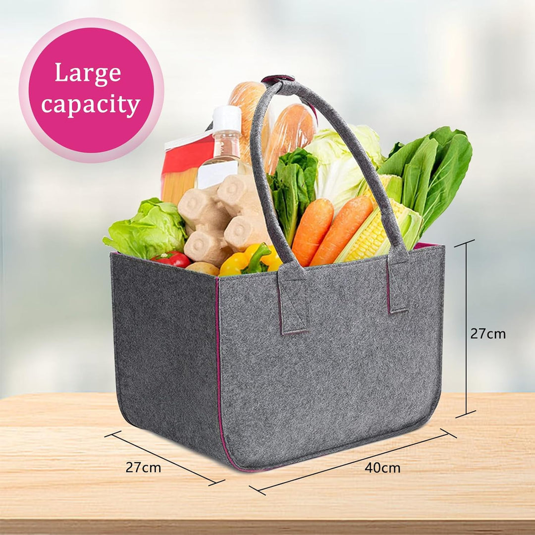 Filztasche 2 Stück Filztasche Shopper Gross 40 x 27 x 27 cm Einkaufstasche Filz mit Henkel für Einka