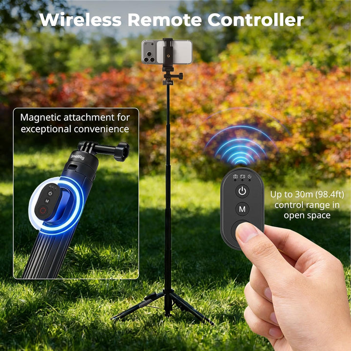 SMALLRIG 59" Selfie-Stick-Stativ mit Fernbedienung, Ausziehbares Stativ für DJI Osmo Action 5 Pro/Po
