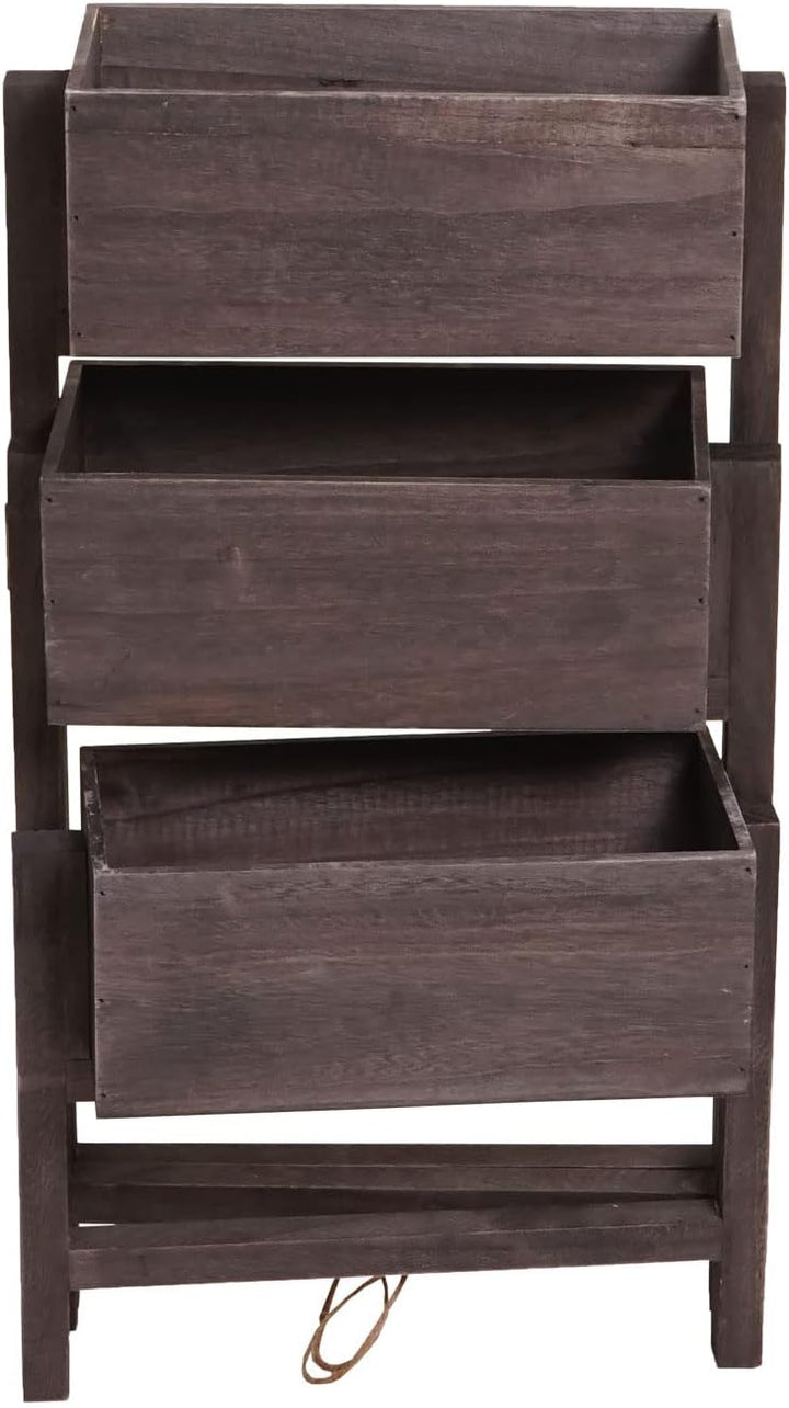 Mendler Pflanzregal T275, Standregal Blumenständer Pflanzkasten, 65x108x15cm, Holz Shabby-Look Vinta