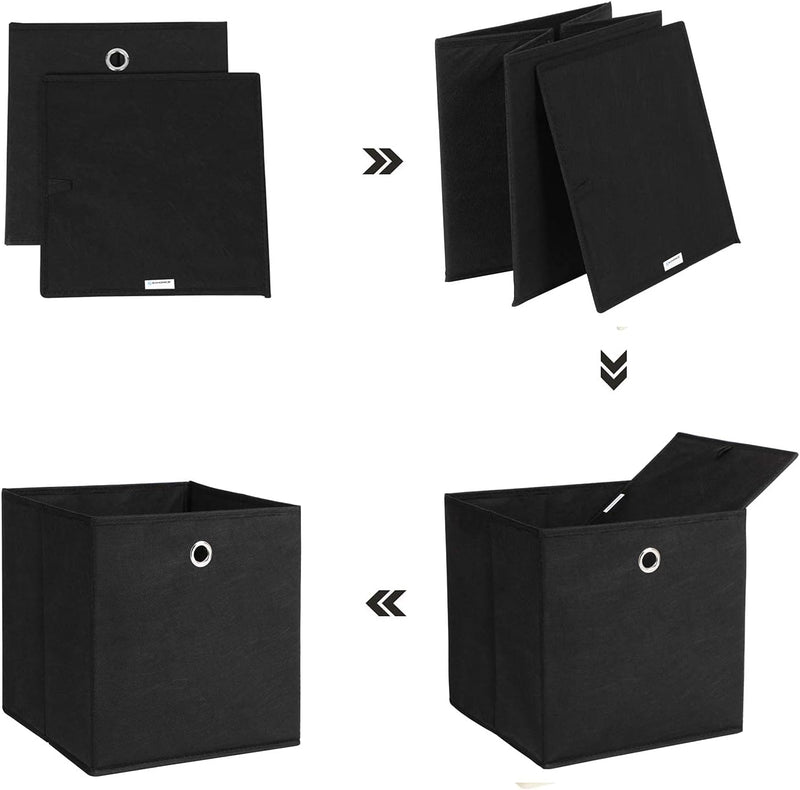 SONGMICS Aufbewahrungsbox, 6er Set, faltbare Stoffbox, Faltbox aus Vliesstoff, Würfel, Aufbewahrungs