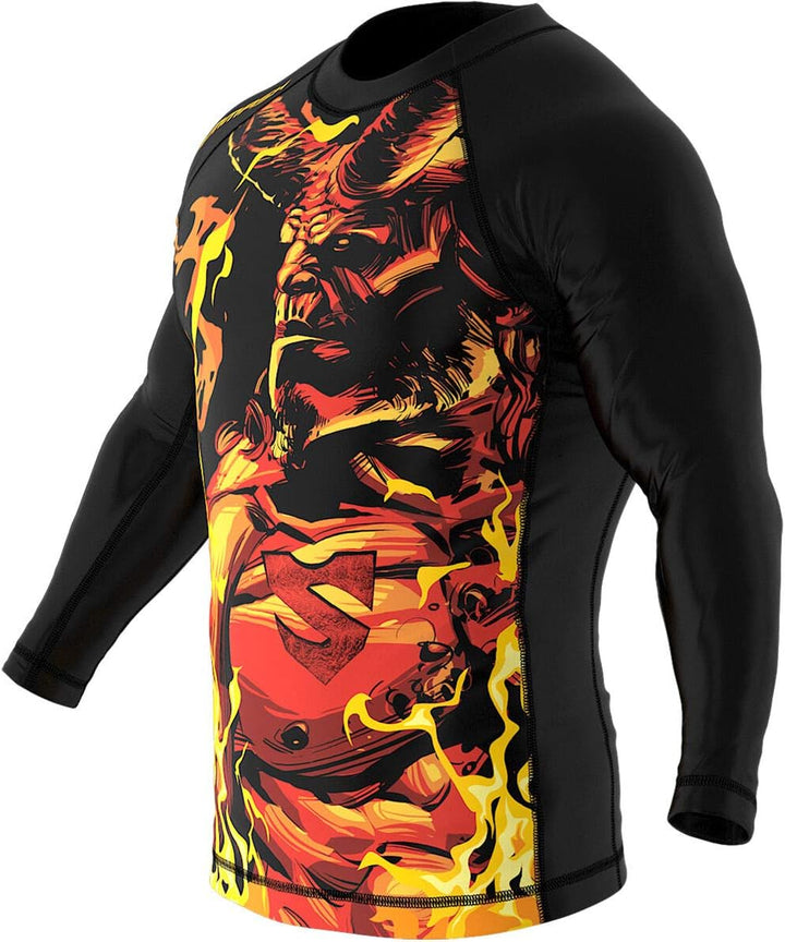 SMMASH Langarmes Rashguard für Herren, Funktionsshirt MMA BJJ Kickboxen Thai Box Cross-Training Fitn