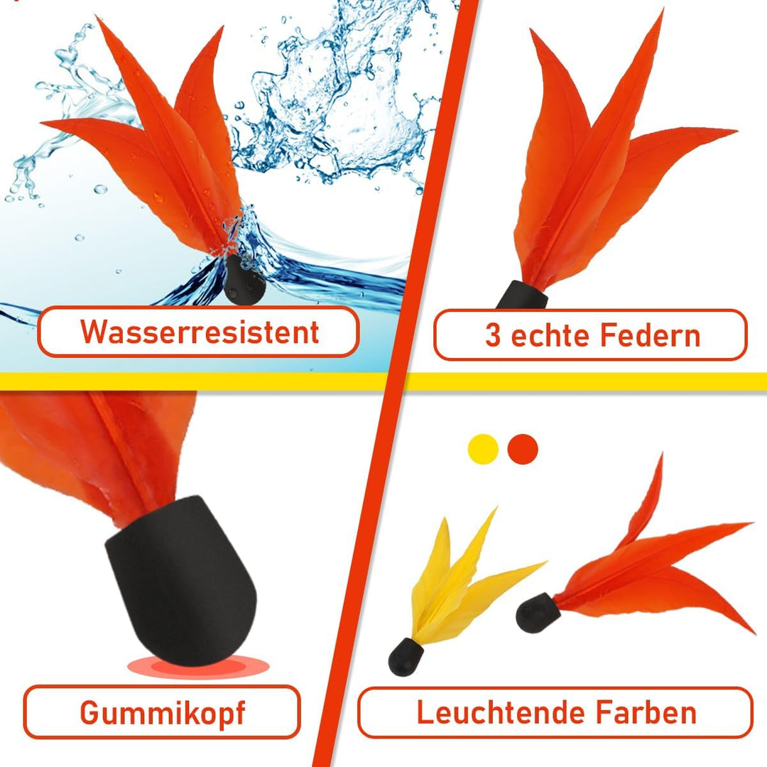 INPODAK Beach Ball Spiel Set,Strandball Schlägerset für Kinder,2 Schläger, 4 Federbälle, 2 Bälle,Pad