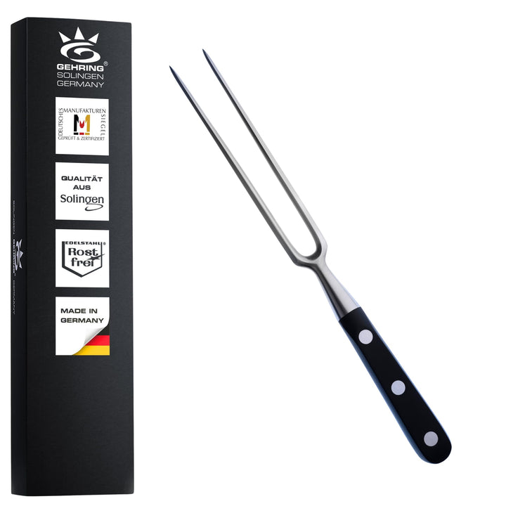 Gehring Solingen Classic Fleischgabel geschmiedet I Edelstahl Tranchiergabel 29 cm I Bratengabel I G