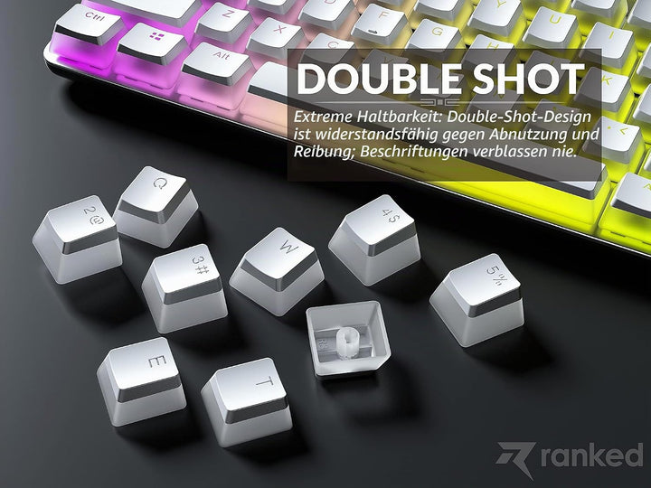 Ranked Pudding PBT-Tastenkappen | 112 Double Shot Transluzent ANSI US- und ISO-Layout | OEM-Profil f