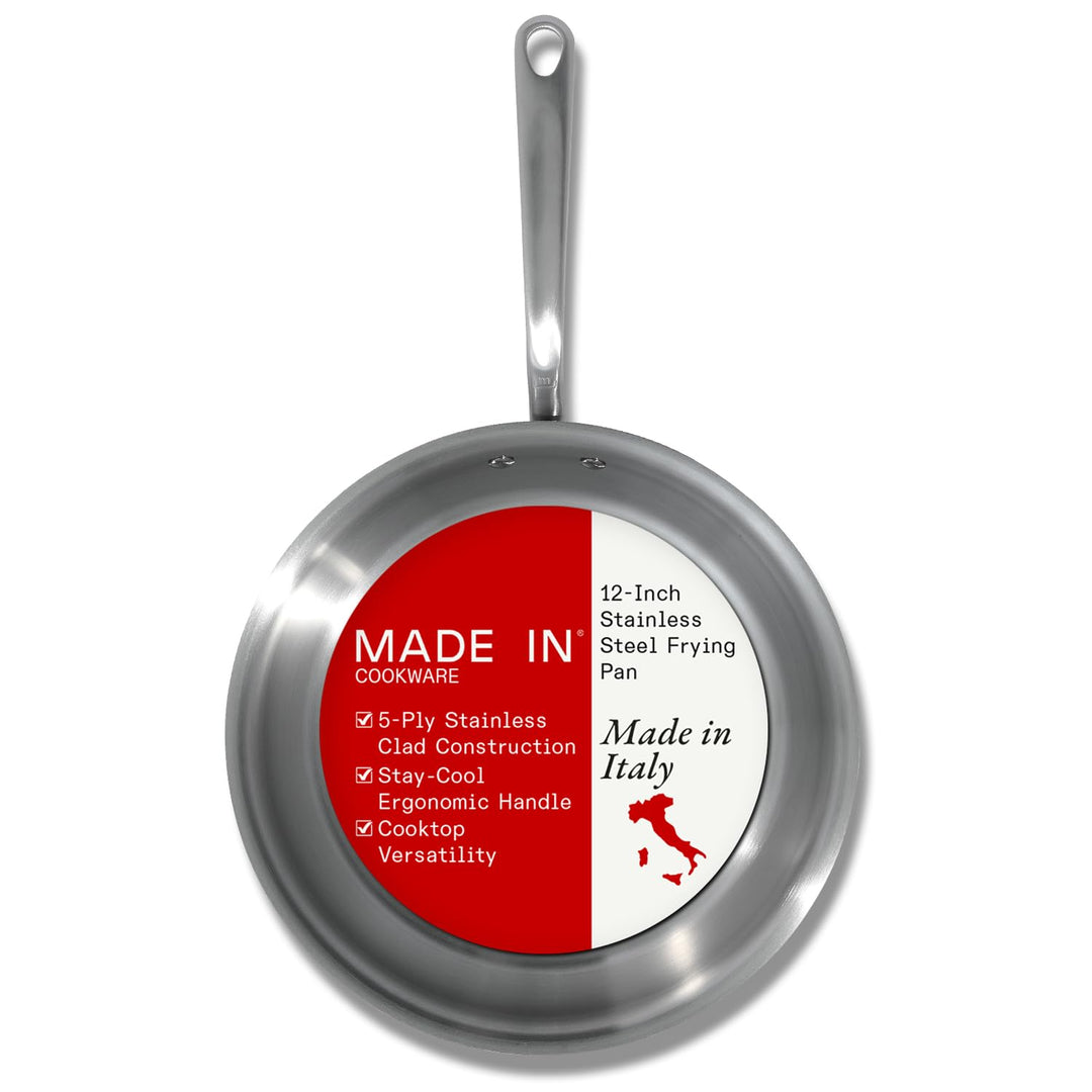Made In Cookware – 30,48 cm Edelstahl-Bratpfanne – 5-lagige Edelstahlbeschichtung – Professionelles