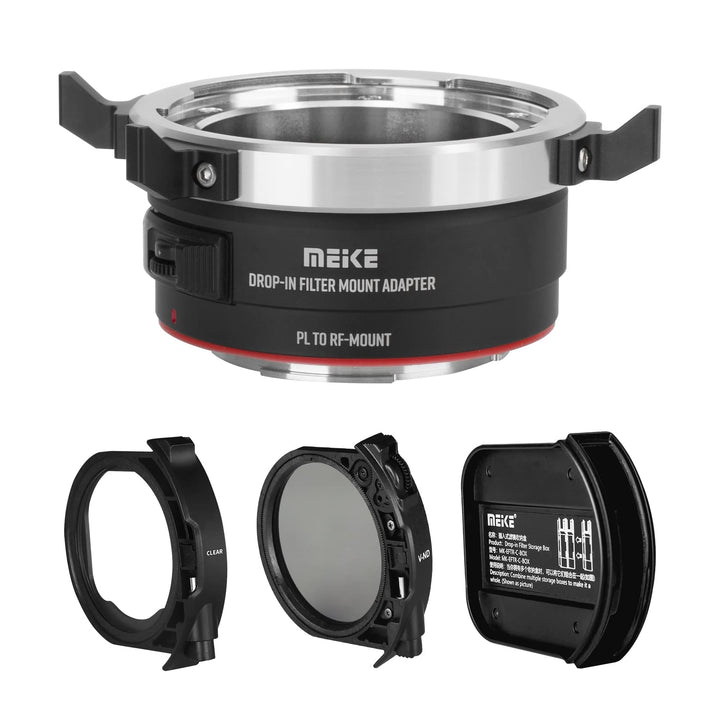Meike MK-PLTRF-C VND Manueller Fokus Objektivadapter mit Drop-In Variable ND und Klar UV Filter Konv