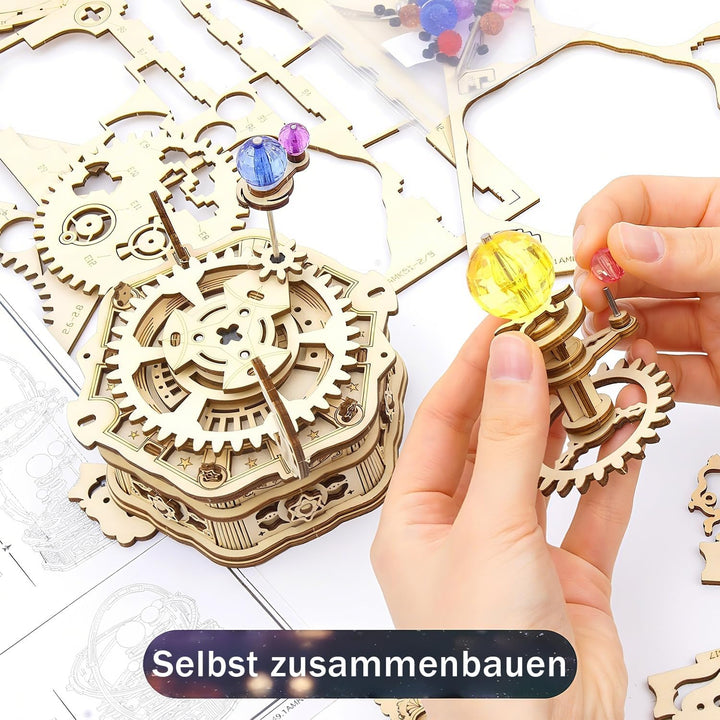 ROKR Mechanisch Modellbausatz Holz 3D Puzzle Musikbox Holzpuzzle für Erwachsene Teenager