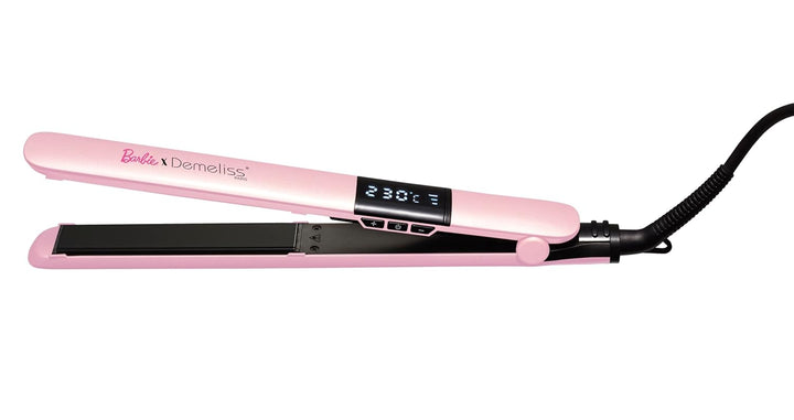 Demeliss PINK Barbie Haarglätter 2-in-1 – dünne Keramik-Turmalinplatten mit Keratin angereichert – N