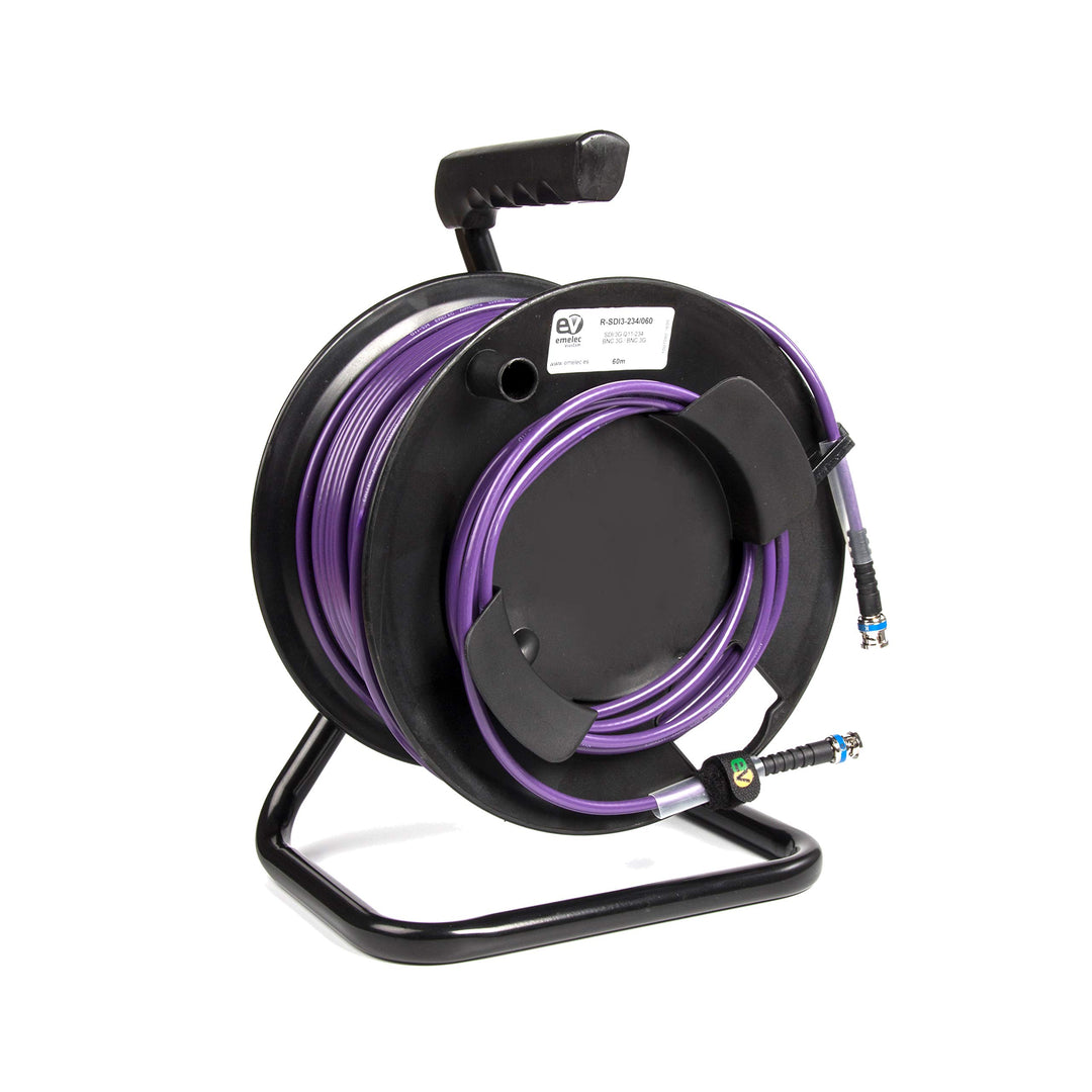 Video-Kabel 4K-UHD 6G-SDI (0,76/3,40/6,00) montiert auf Kabelhalter mit BNC 4K-UHD - Multifile Leite