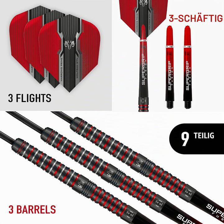 Harrows Wolfram Infinity 97% Tungsten Steel Tip Darts 25.0 Gramm, 25.0 Gramm