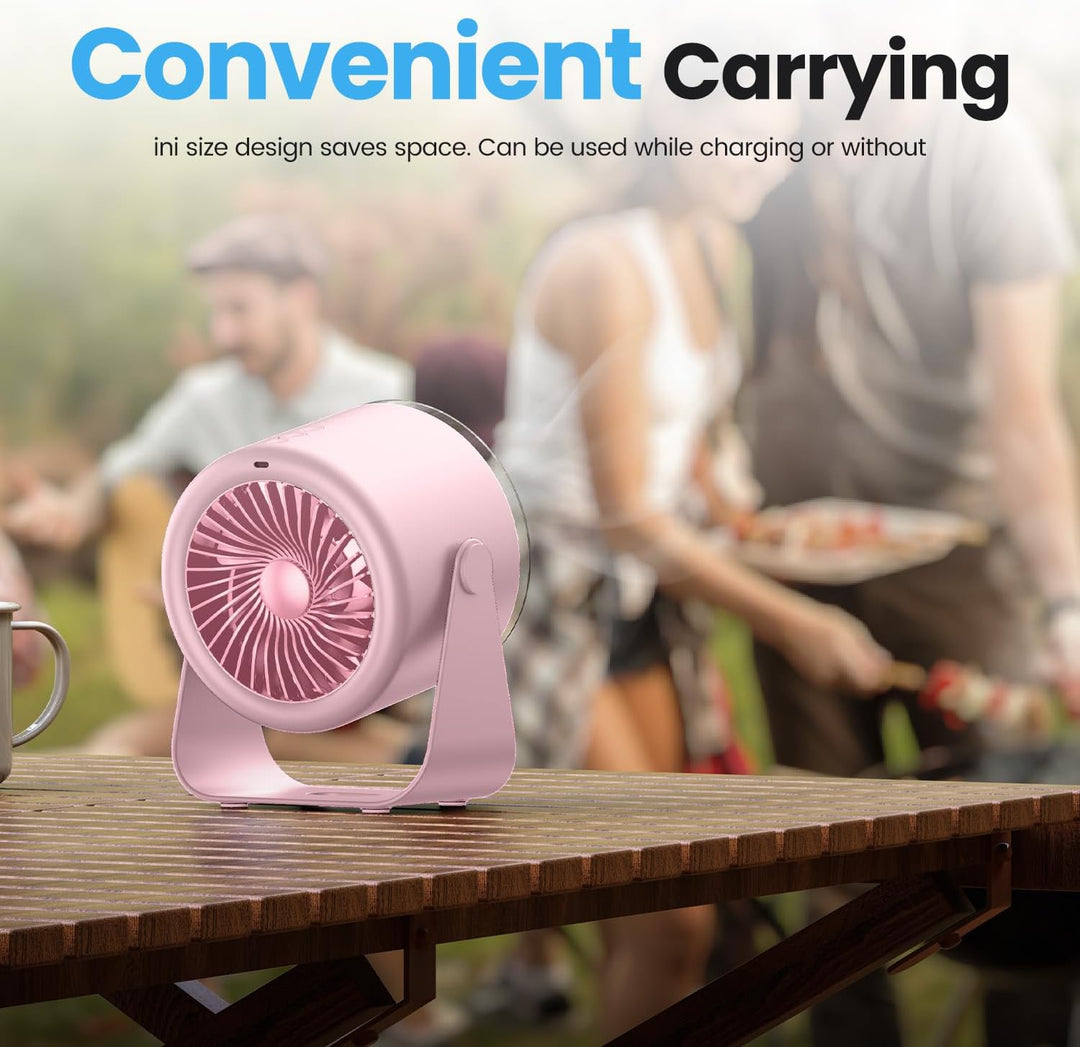 WSKEN Wiederaufladbarer Ventilator Akku - Turbo Digitalanzeige 100 Geschwindigkeit, Matte Tragbarer