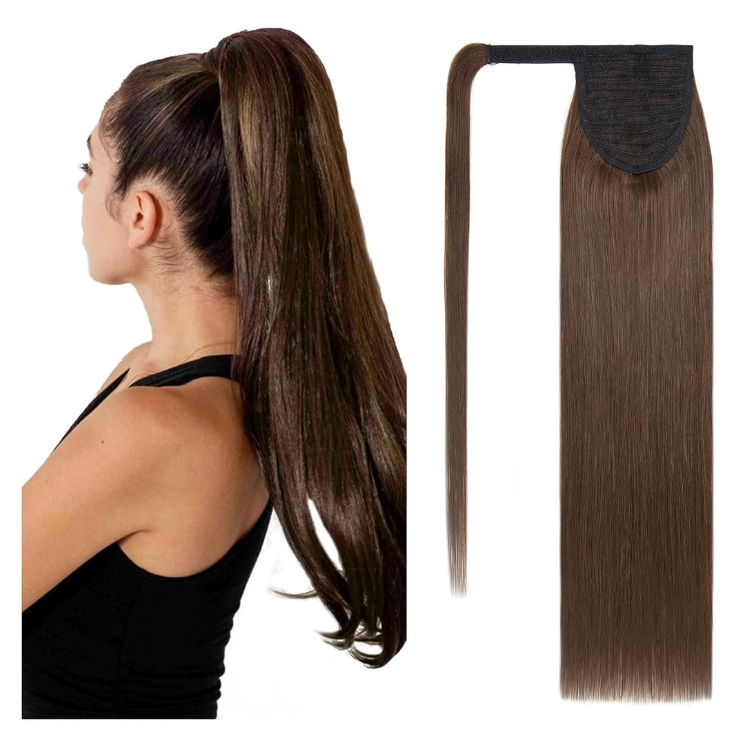 S-noilite Zopf Echthaar Extensions Wrap Around Ponytail Extensions Echthaar Pferdeschwanz Haarverlän