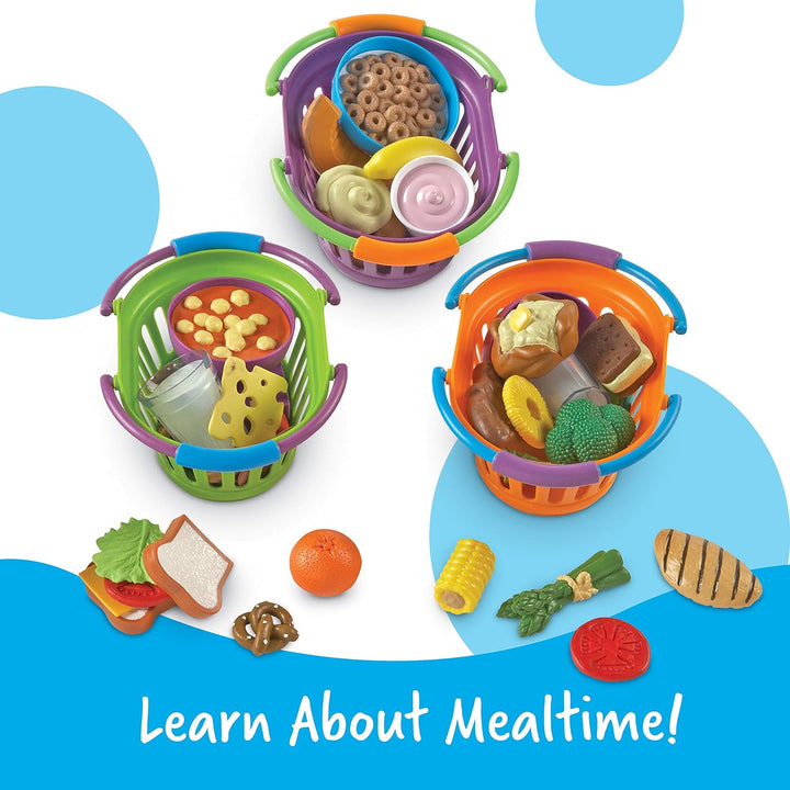 Learning Resources New Sprouts Frühstücks-, Lunch- und Dinner-Set Drei Mahlzeitenkörbe, Drei Mahlzei