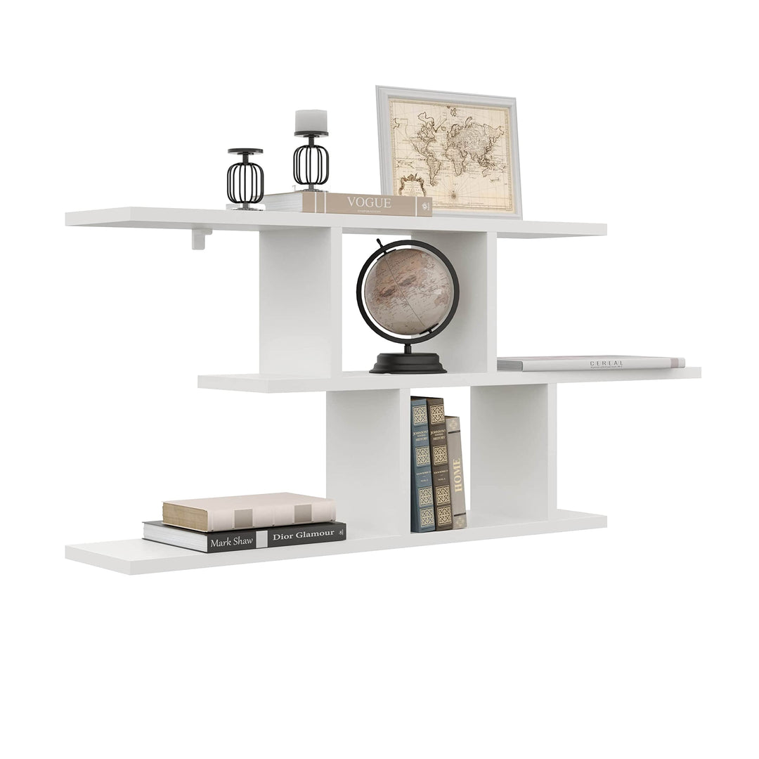 KUBUTKU Dekorativ Wandregal mit 2 Böden 100x45x18 Design Skandinavischer Modern für Wohnzimmer Küche