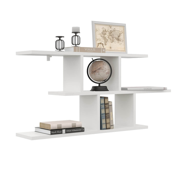 KUBUTKU Dekorativ Wandregal mit 2 Böden 100x45x18 Design Skandinavischer Modern für Wohnzimmer Küche