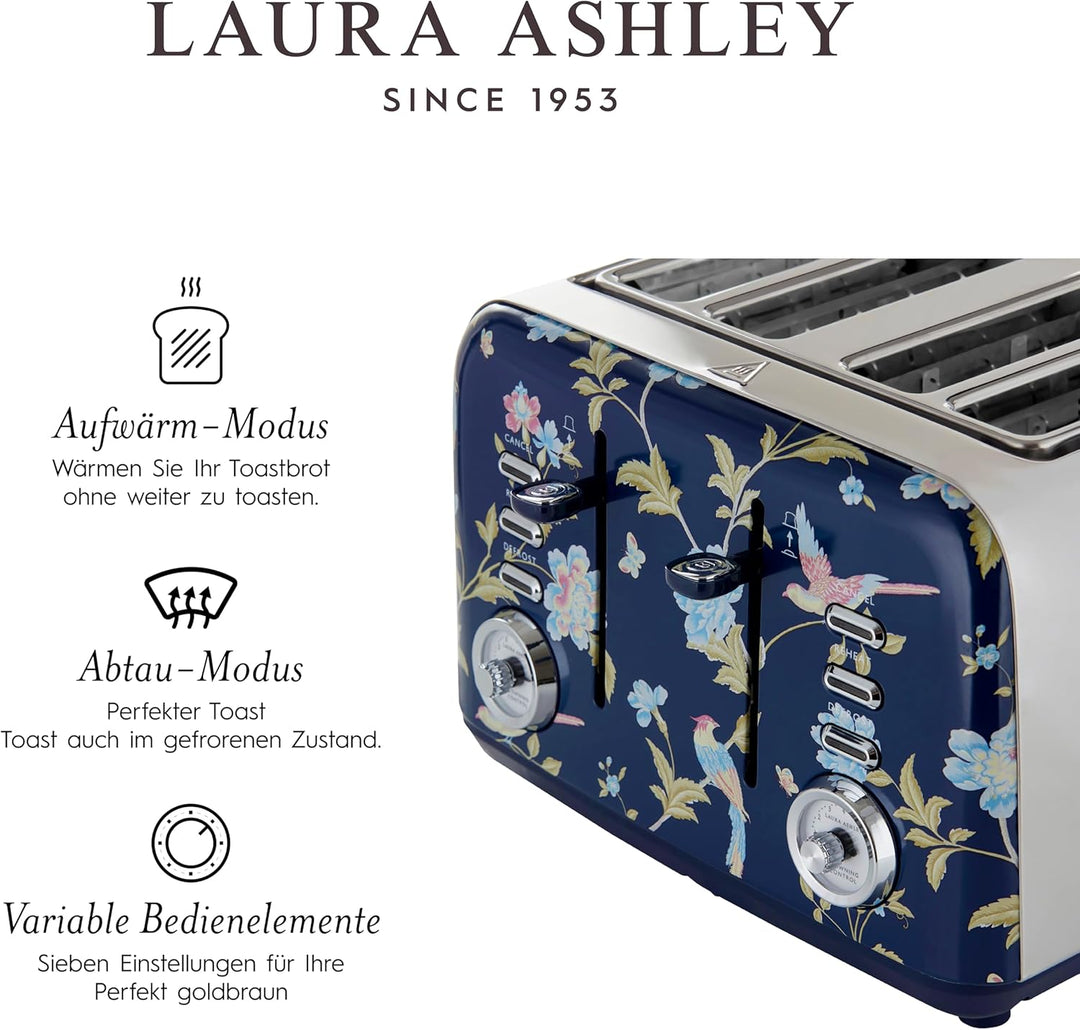 Laura Ashley Toaster und Wasserkocher Set von VQ (Elveden Marine, Elektrischer Wasserkocher und 4-Sc