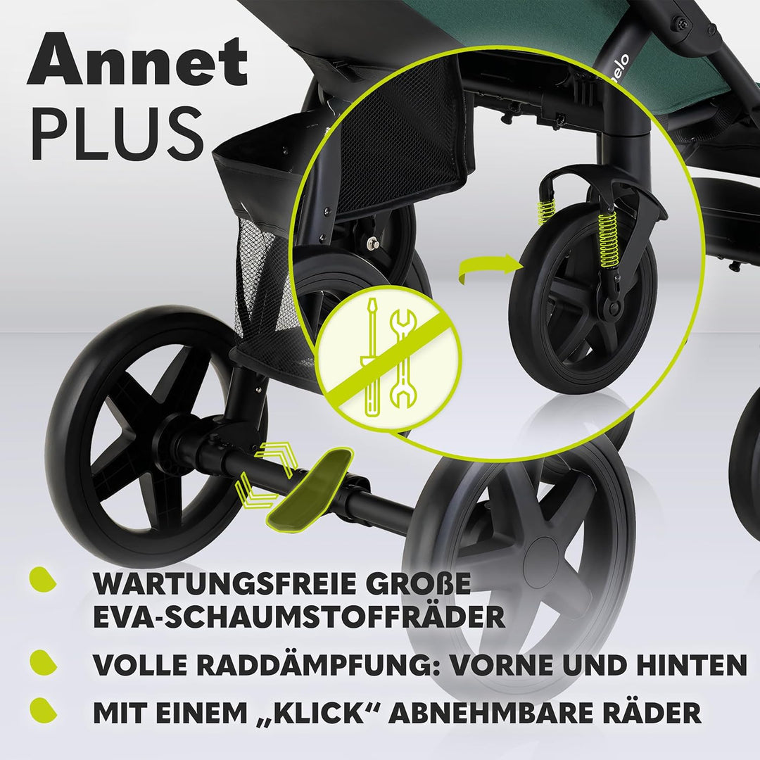 LIONELO Annet Buggy bis 22 kg mit Liegefunktion, Kinderwagen klein zusammenklappbar mit Zubehör, Eva
