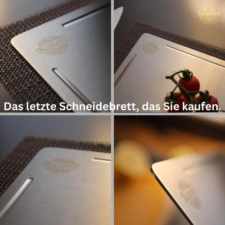 Baméré Titan-Schneidebrett, 100% reines Titan, antibakteriell, geruchsneutral, spülmaschinenfest, le