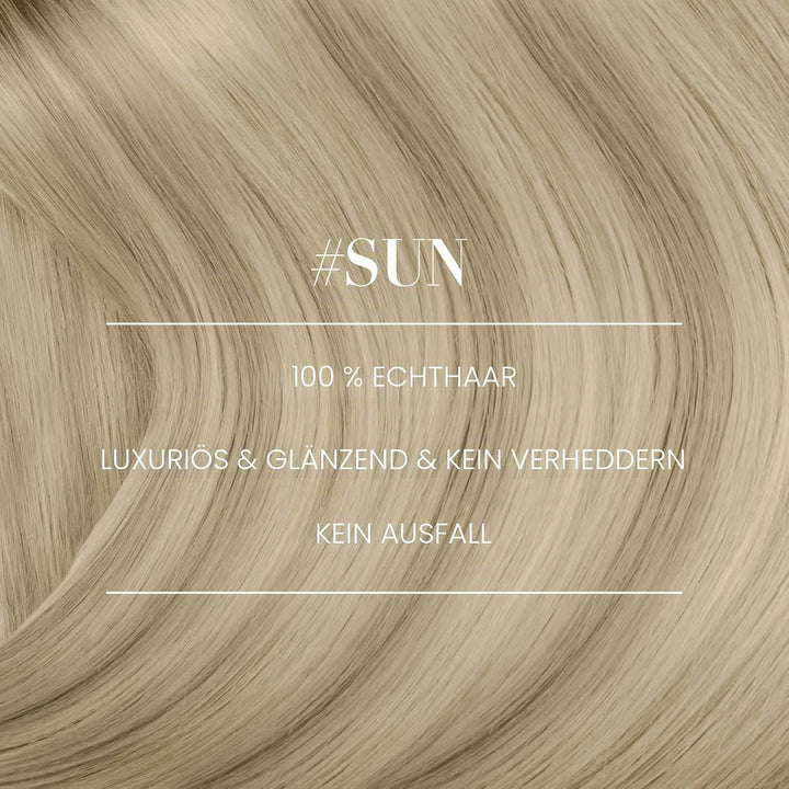 YoungSee Echthaar Tressen zum Einnahen Blond 45cm Tressen Echthaar Aschblond Ombre Blond Haartressen