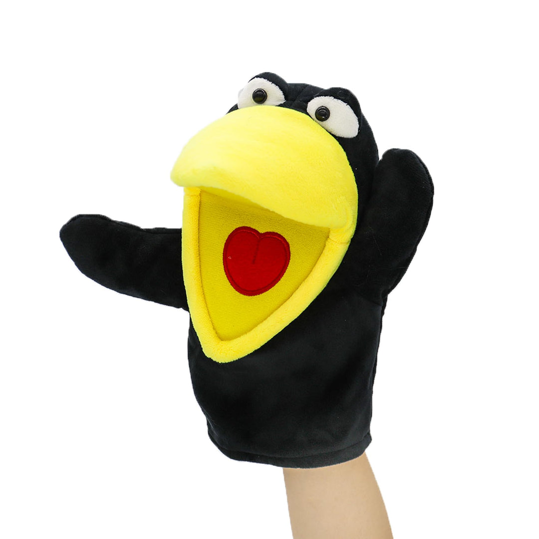 lilizzhoumax Krähe Handpuppe Kuscheltier Tier Rabe Kawaii Niedliches Rollenspiel interaktives Früher
