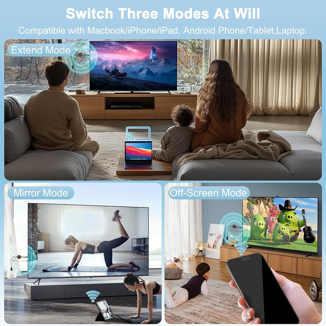 4K Wireless HDMI Display Adapter, 5G HDMI Wireless Dongle Adapter,Mirroring Extender Stream Video/Au