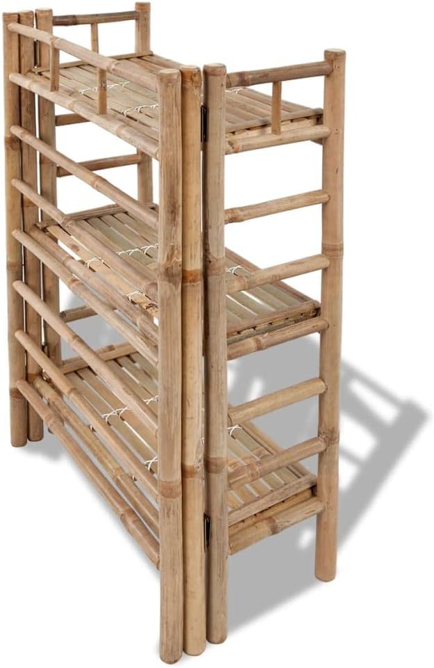 vidaXL Blumenregal Bambus Holzregal Standregal Pflanzregal Bücherregal Regal