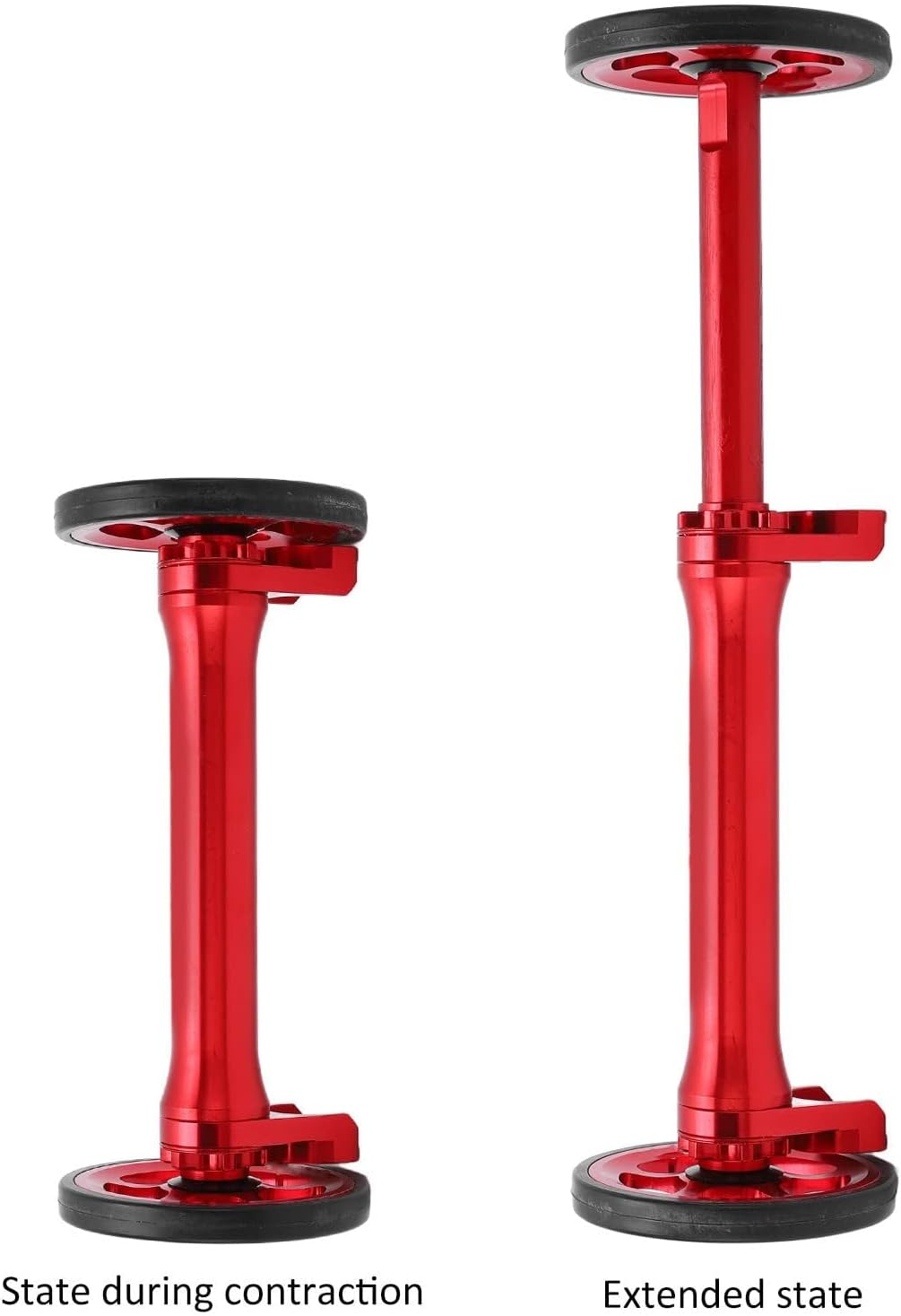 Easy Wheel Faltrad-Verlängerungsstange Teleskop-Verlängerungsstange für Brompton 3sixty rot, rot