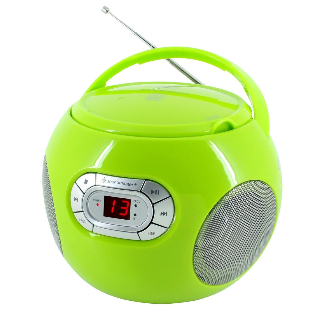 Soundmaster SCD2120GR Radio mit CD-Spieler Boombox UKW Radio und Hörbuchfunktion grün, grün
