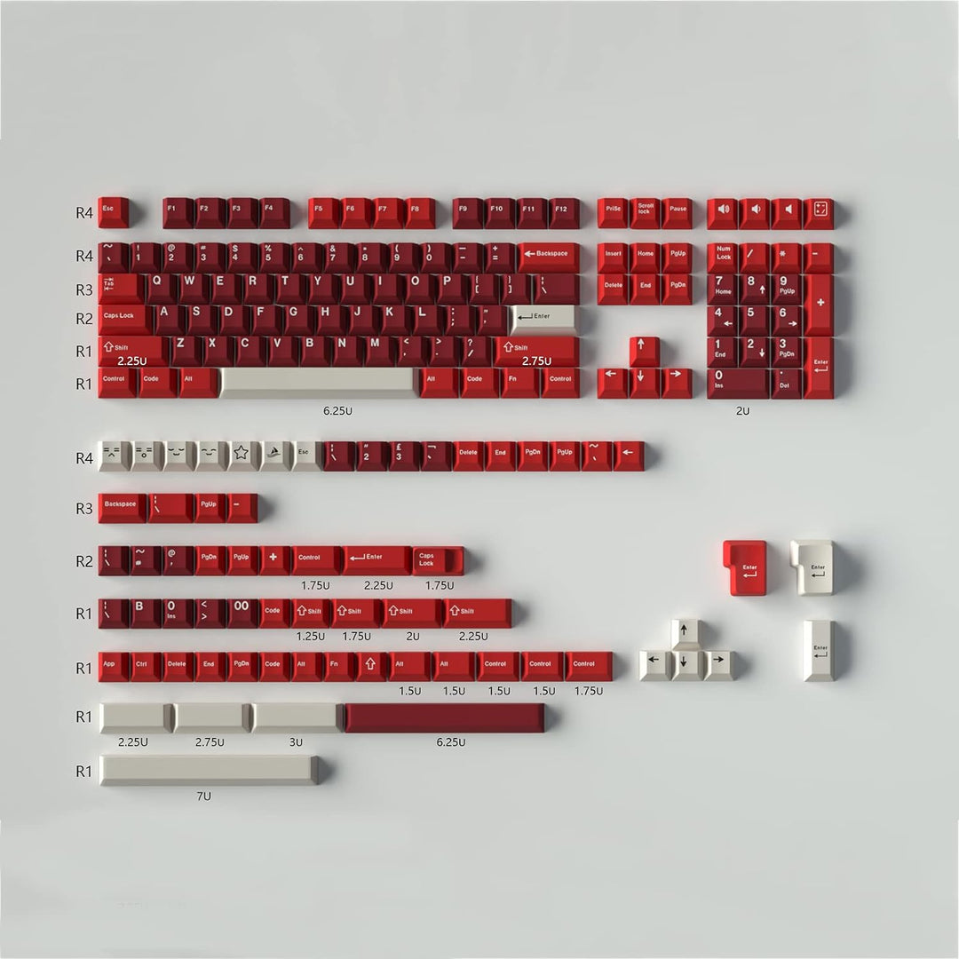 172 Tasten Doubleshot Keycaps Cherry Profil Tastenkappen 7u Spacebar für 60% 65% 95% Mechanische Tas