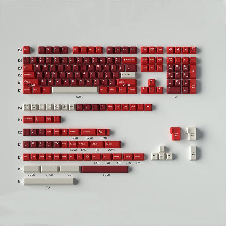 172 Tasten Doubleshot Keycaps Cherry Profil Tastenkappen 7u Spacebar für 60% 65% 95% Mechanische Tas