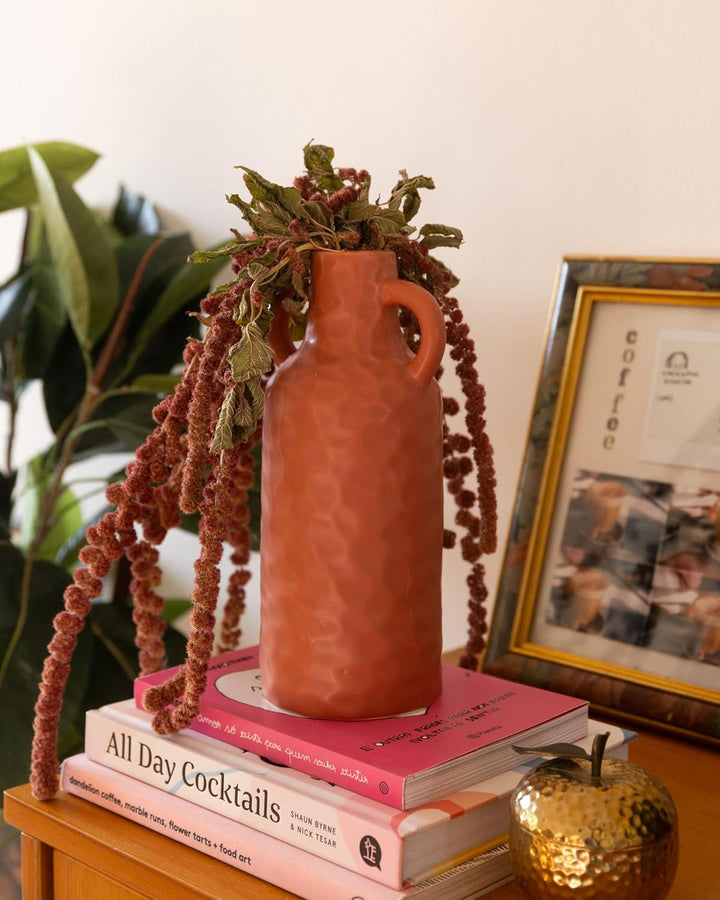 Dekorative Blumenvase Keramik Wohnzubehör 24 cm Rosa Drama