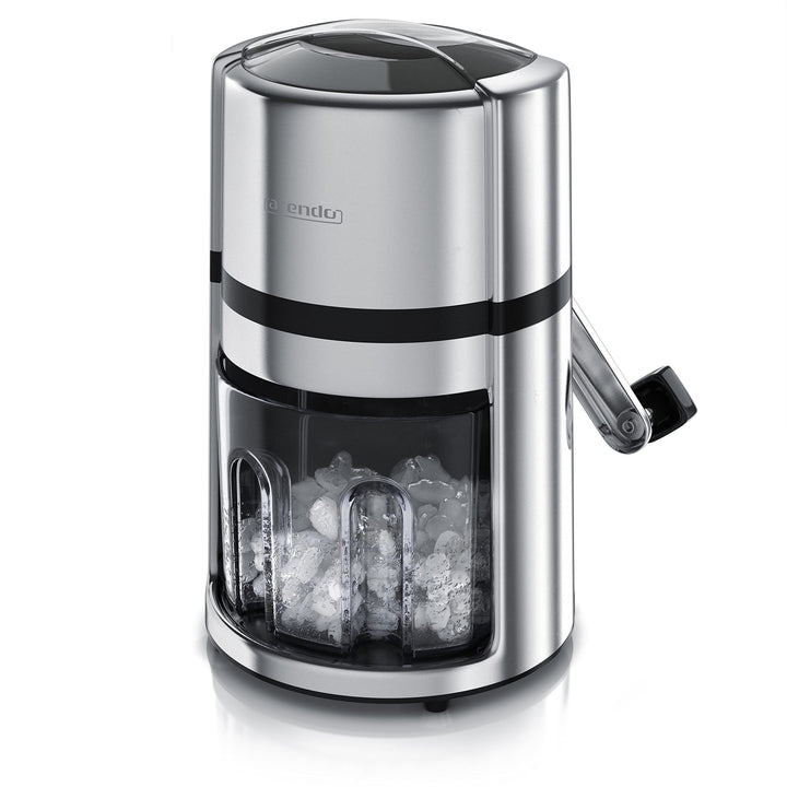 Arendo - Ice Crusher Edelstahl 1,1 L manuell – Eiszerkleinerer – Eiscrusher zum Kühlen und Frischhal
