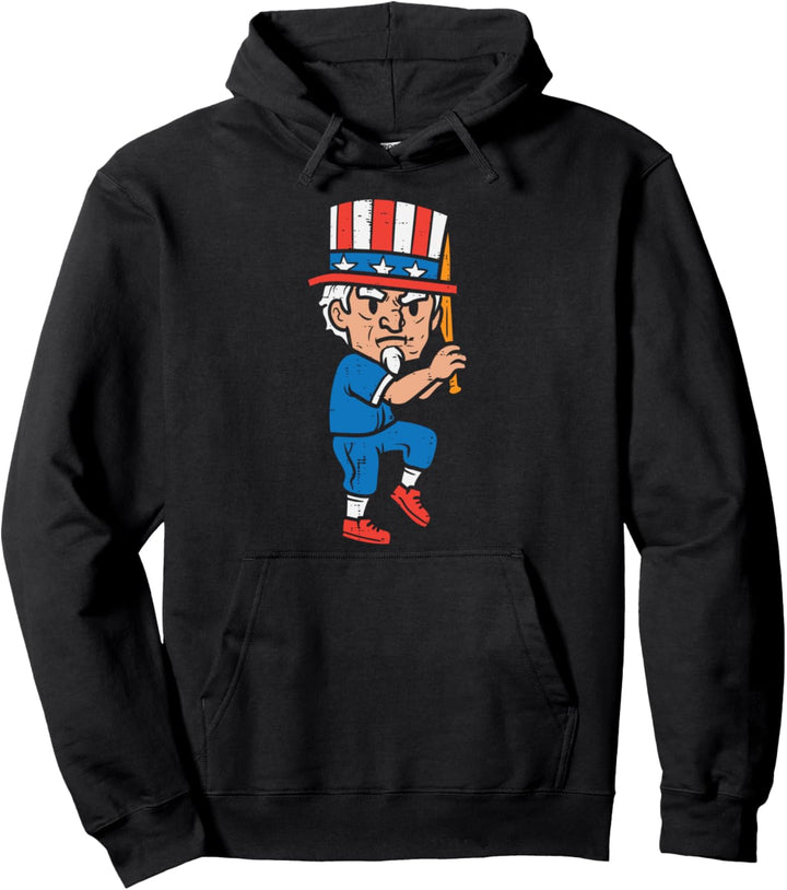 Uncle Sam Baseball American Sports 4th Of July Fourth Boys Pullover Hoodie