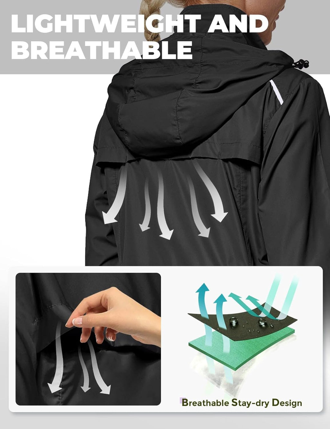 FitsT4 Damen Fahrradjacke Radfahren Laufen Jacken Leichtgewicht Wasserdicht Windbreaker Wanderjacke