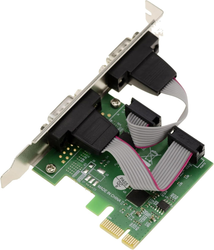 KALEA-INFORMATIQUE PCI Express PCIe Serial RS232 Controller-Karte mit 2 Ports und ASIX-Chipsatz mit