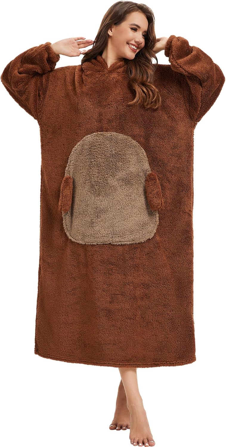 LATH.PIN Hoodie Decke Tragbare Verlängert Übergrosse Oversized Pullover Tragbare Deckenhoodie Gemütl