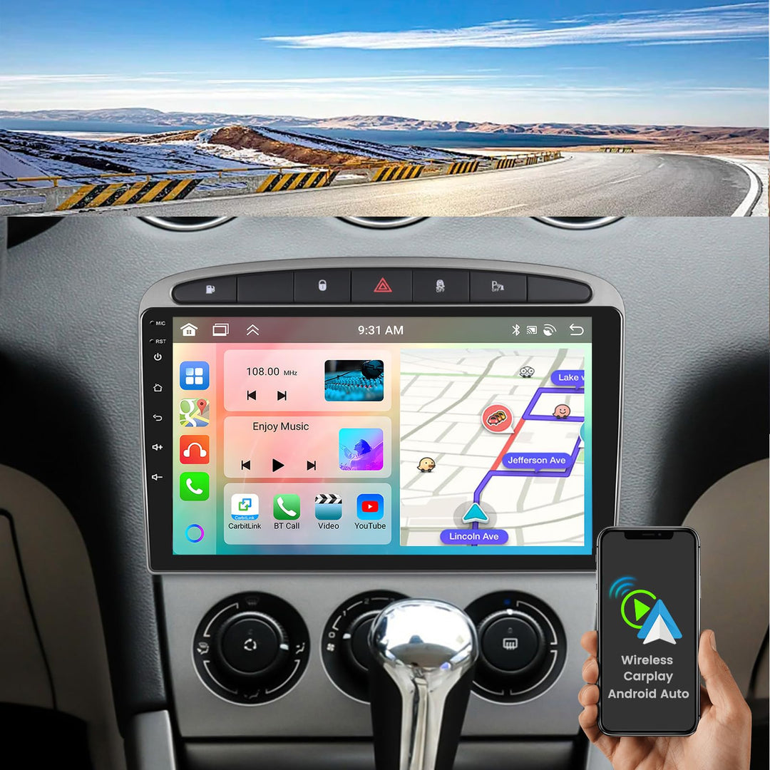 Hikity 8 Core 4+64GB Android 15 Autoradio für Toyota Auris 2006-2011, 9" Bildschrim Radio mit Wirele