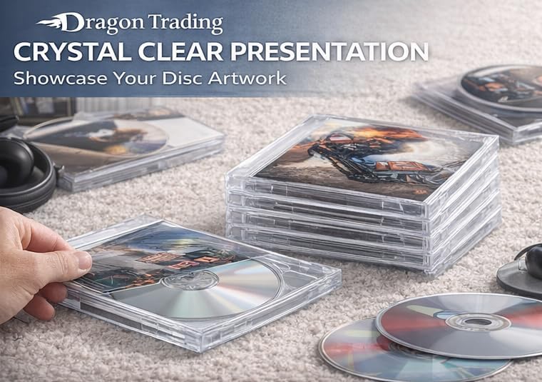 Transparente CD-/DVD-Hüllen (10,4 mm) für jeweils 1 CD/DVD (10er-Packung) von Dragon Trading®