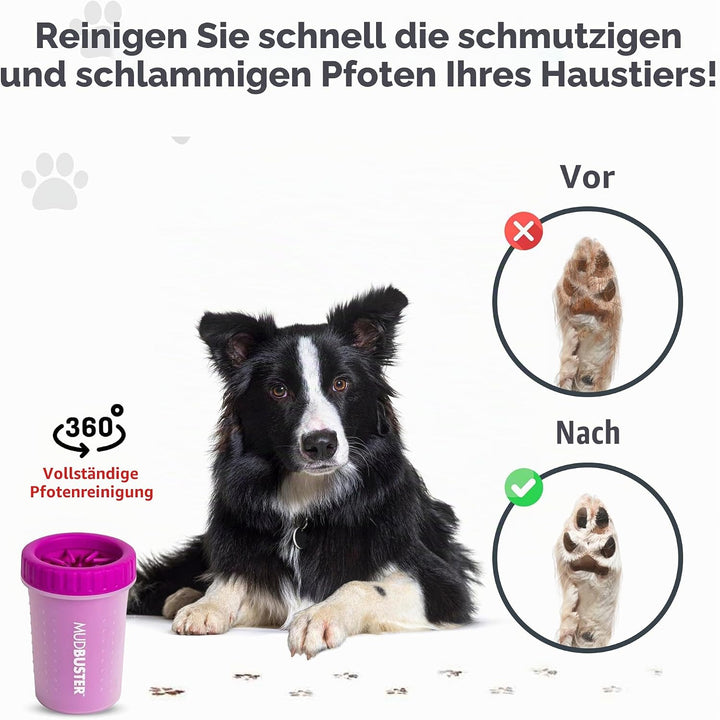 Dexas MudBuster Hundepfotenreiniger, tragbar, mittelgross, Fuchsia Fuchsia Medium, Fuchsia Medium