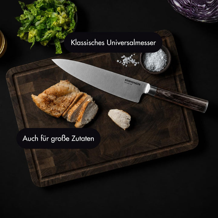 Reishunger Edelstahl Chef Messer – Küchenmesser für den täglichen Gebrauch – Hochwertiger Stahl aus