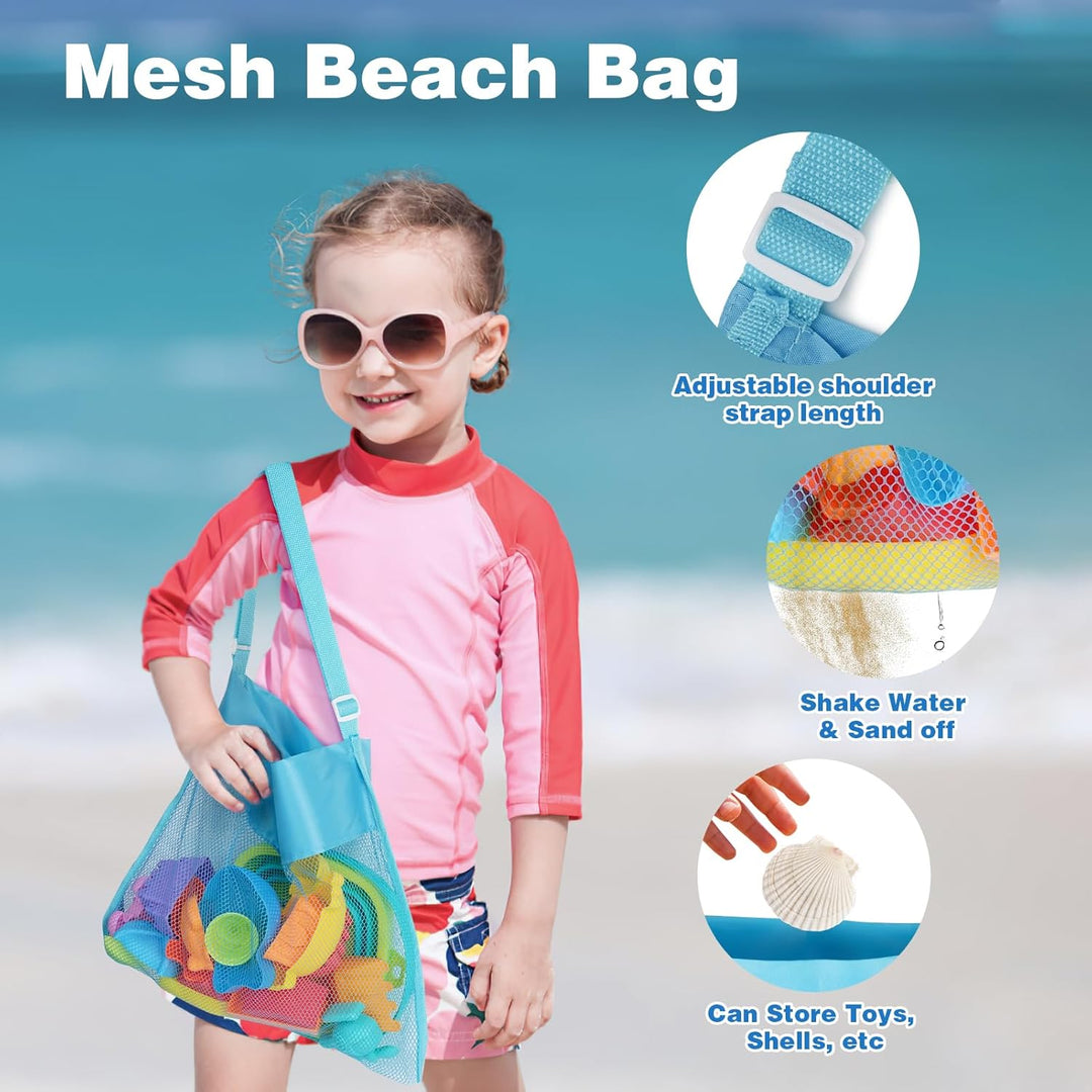 YIMORE Sandspielzeug Strandspielzeug Junge mit Faltbarer Eimer Kinder Bagger Sandkasten Spielzeug, 2