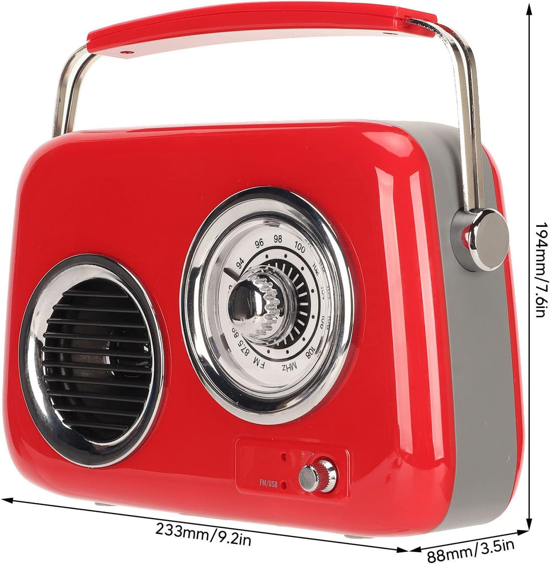 Retro Radio FM/USB/AUX mit Bluetooth 5.0 HiFi Stereo Kofferradio mit 1500 mAh Batterie Lautsprecher,