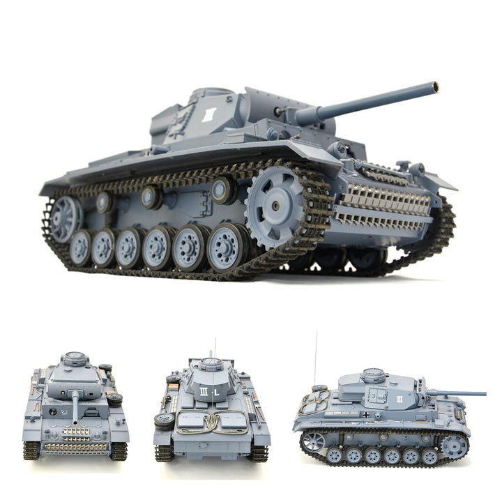 RC Panzer "Kampfwagen III" 1:16 Heng Long -Rauch&Sound - mit Stahlgetriebe und 2,4Ghz Fernsteuerung