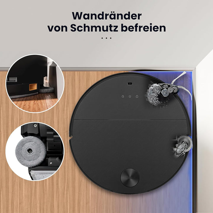 12 Stück Wischtücher Set für Roborock Saros 10 Saugroboter, 6 Wischtuch und 6 Seitenwischer, Silberi